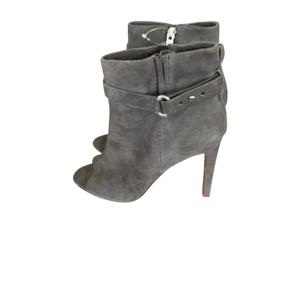 NWOT BCBGeneration Cassia Ankle Suede Peep Toe Booties Womens Size 7.5 Dark Gray - Picture 7 of 11